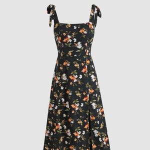 Cider Bow Knot Slit Midi Dress